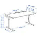 IKEA MITTZON МІТТЗОН, письмовий стіл, горіх/білий, 140x60 см 495.280.57 фото thumb №9