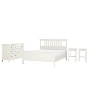 IKEA HEMNES ХЕМНЕС, меблі д / спальні, компл із 4 предм, біла морилка, 140x200 см 294.879.82 фото