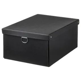 IKEA NIMM НІММ, коробка для зберігання з кришкою, чорний, 25x35x15 см 805.181.69 фото