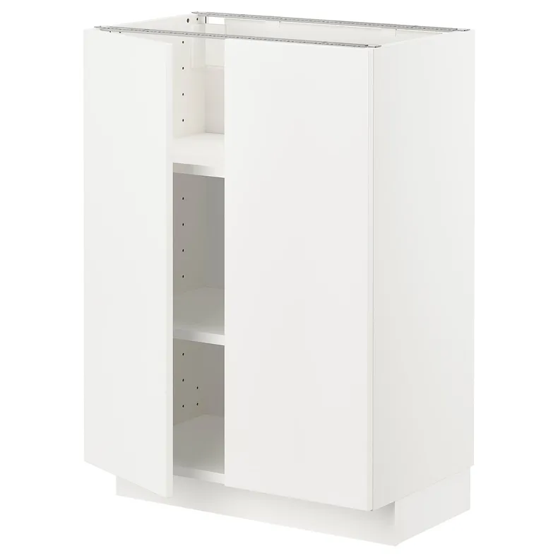 IKEA METOD МЕТОД, підлогова шафа з полицями / 2 дверцят, білий / ВЕДДІНГЕ білий, 60x37 см 894.631.34 фото №1
