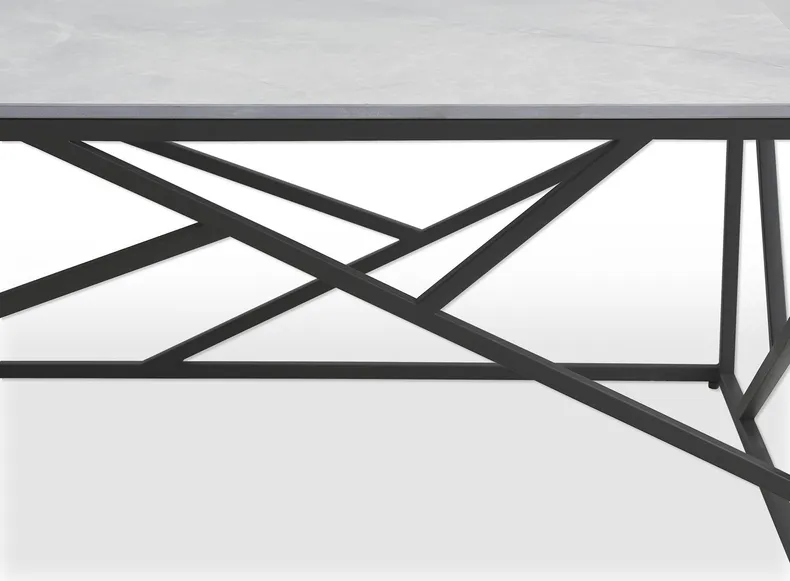 Журнальный столик HALMAR UNIVERSE 2 120x60 см, серый мрамор / черный фото №9