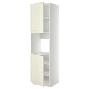 IKEA METOD МЕТОД, висока шафа для дух, 2 дверцят / пол, білий / БУДБІН кремово-білий, 60x60x220 см 594.582.71 фото