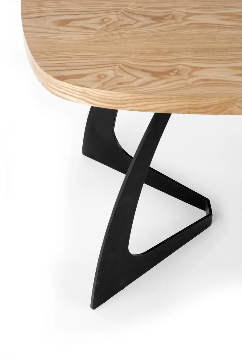 Обідній стіл розкладний HALMAR VELDON 160-200x90 см, стільниця - дуб натуральний, ніжки - чорний фото №11