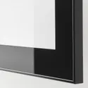 IKEA BESTÅ БЕСТО, стеллаж со стеклянн дверьми, черный / коричневый / глассвик черный / прозрачное стекло, 120x42x38 см 890.477.54 фото thumb №2