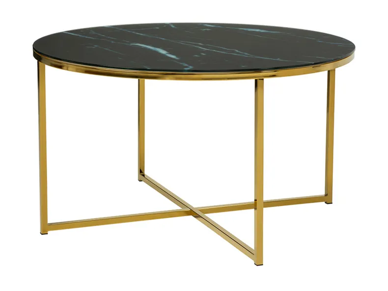 Стол круглый BRW Xana, 80х80 см, черный/золотой BLACK фото №1