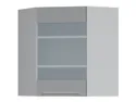 BRW Угловой верхний кухонный шкаф Iris 60 см с витриной правый ferro, гренола серый/ферро FB_GNWU_60/72_PV-SZG/FER фото thumb №1