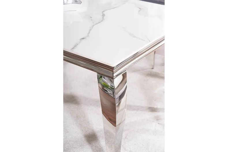 Стол обеденный SIGNAL PRINCE Ceramic, белый мрамор / хром 90x180 фото №17