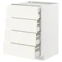 IKEA METOD МЕТОД / MAXIMERA МАКСИМЕРА, напольный шкаф 4фасада / 2нзк / 3срд ящ, белый / Вальстена белый, 60x60 см 095.071.65 фото