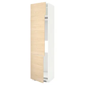 IKEA METOD МЕТОД, шафа висока для холод / мороз із 3 дв, білий / АСКЕРСУНД під світлий ясен, 60x60x240 см 294.628.11 фото