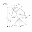 Кухонний стілець HALMAR K533 оливковий фото thumb №3