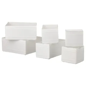 IKEA SKUBB СКУББ, набор коробок, 6 шт., белый 004.285.49 фото