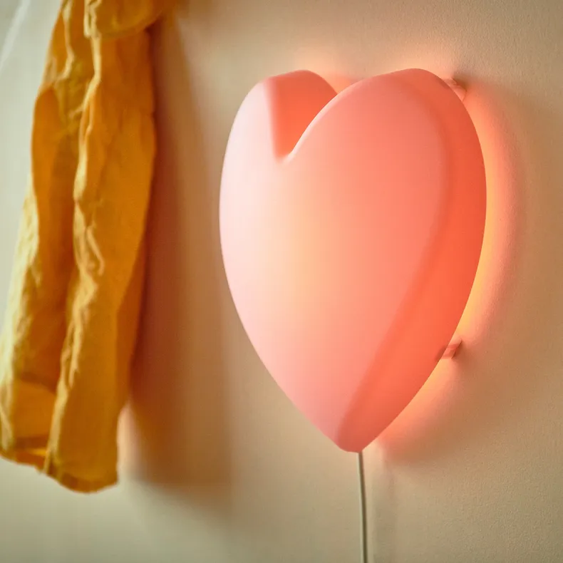 IKEA UPPLYST УППЛЮСТ, LED бра, серце рожевий 404.403.42 фото №5