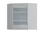 BRW Угловой правый кухонный шкаф Top Line 60 см с витриной серый глянец, серый гранола/серый глянец TV_GNWU_60/72_PV-SZG/SP фото