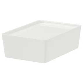IKEA KUGGIS КУГГІС, коробка з кришкою, білий, 18x26x8 см 095.611.57 фото