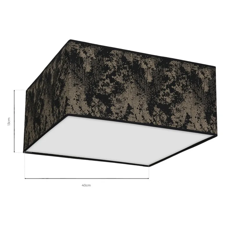 BRW Двухпозиционный тканевый потолочный светильник Satino в черно-золотом цвете 080908 фото №2