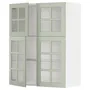 IKEA METOD МЕТОД, настінна шафа, полиці / 4 склян дверц, білий / Стенсунд світло-зелений, 80x100 см 594.868.01 фото