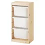 IKEA TROFAST ТРУФАСТ, комбинация д / хранения+контейнеры, Светлая сосна, окрашенная в белый / белый цвет, 44x30x91 см 291.030.07 фото