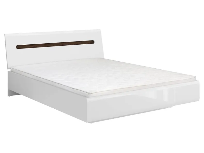 BRW Кровать двуспальная с ламелями BRW AZTECA TRIO 160х200 см, белый/глянцевый белый LOZ/160-BI/BIP фото №4