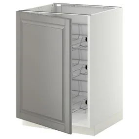 IKEA METOD МЕТОД, напольный шкаф / проволочные корзины, белый / бодбинский серый, 60x60 см 694.645.25 фото