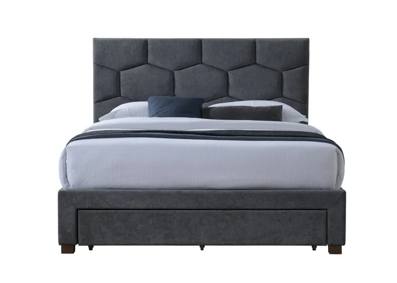 Двоспальне ліжко HALMAR З ящиками Harriet 160x200 см Velvet сіре фото №3