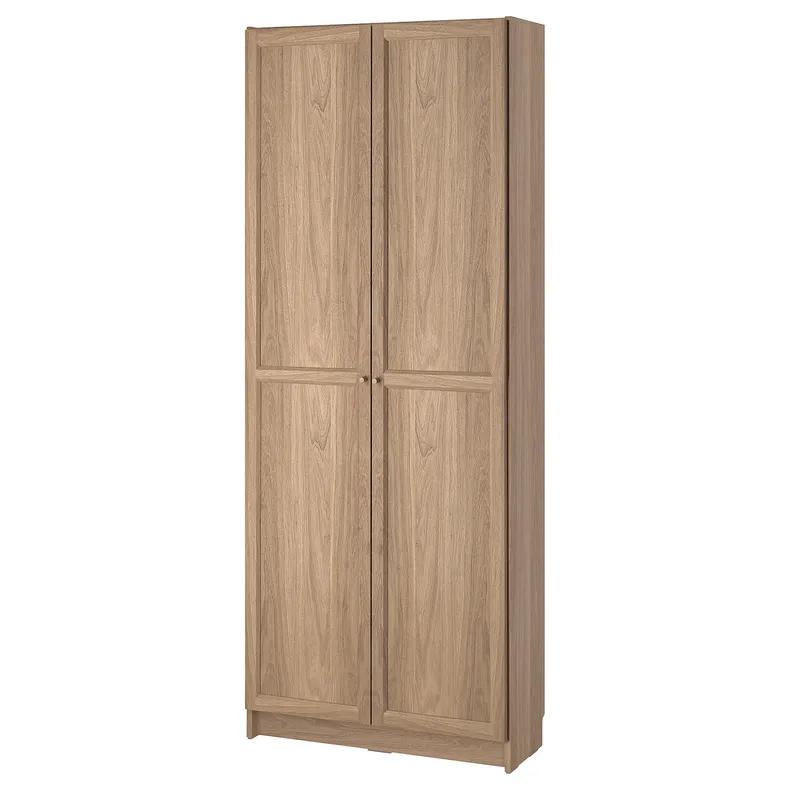 IKEA BILLY БІЛЛІ, книжкова шафа з дверцятами, імітувати. дуб, 80x30x202 см 995.631.33 фото №1