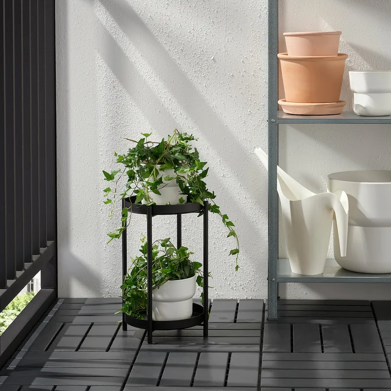 IKEA OLIVBLAD ОЛІВБЛАД, підставка для рослин, для приміщення/вулиці чорний, 35 см 104.866.52 фото №4