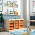 IKEA TROFAST, стеллаж для мусорных контейнеров, Светлая сосна, окрашенная в белый/светло-оранжевый цвет, 93x44x52 см 095.748.57 фото thumb №2