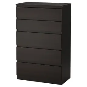 IKEA KULLEN КУЛЛЕН, комод с 5 ящиками, черно-коричневый, 70x112 см 403.936.61 фото