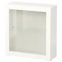 IKEA BESTÅ БЕСТО, стеллаж со стеклянн дверью, белый / Синдвик белое прозрачное стекло, 60x22x64 см 090.469.42 фото thumb №1