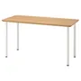 IKEA ANFALLARE АНФАЛЛАРЕ / ADILS АДИЛЬС, письменный стол, бамбук / белый, 140x65 см 094.176.93 фото