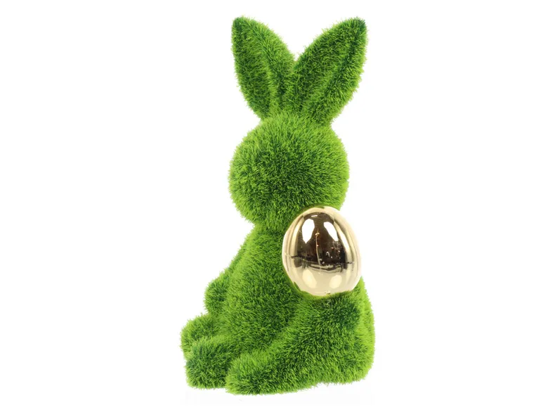 BRW Декоративна фігурка BRW Кролик із золотим яйцем, вкрита штучною травою 092497 фото №9