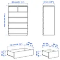 IKEA MALM МАЛЬМ, комод із 6 шухлядами, чорно-коричневий, 80x123 см фото thumb №6