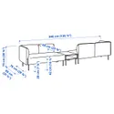 IKEA LILLEHEM ЛІЛЛЕХЕМ, 4-м модульний диван з журн столом, ВІССЛЕ бежевий/деревина 695.697.54 фото thumb №5
