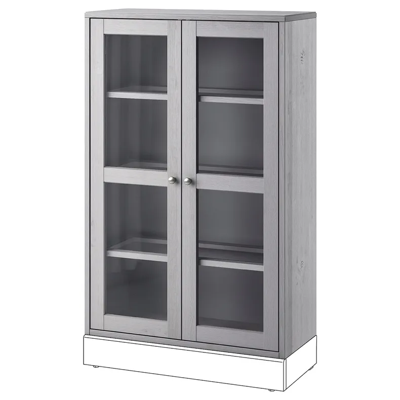 IKEA HAVSTA ХАВСТА, шафа зі скляними дверцятами, сірий, 81x35x123 см 104.151.98 фото №1