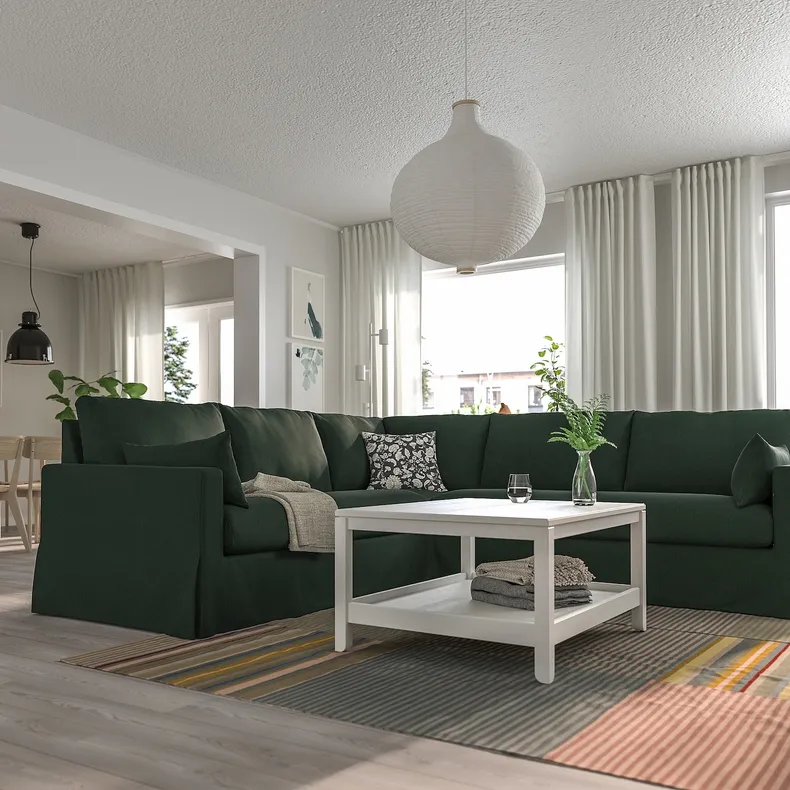 IKEA HYLTARP ХЮЛЬТАРП, кутовий диван, 4-місний, Талміра темно-зелена 295.148.48 фото №2