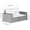 IKEA SOLLERÖN СОЛЛЕРОН, 2-местный модульный диван, садовый, темно-серый / куддарна-бежевый, 161x82x84 см 593.036.65 фото thumb №5