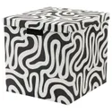 IKEA TJENA ТЙЕНА, коробка для зберігання з кришкою, дизайн/чорно-білий, 32x35x32 см 705.767.15 фото thumb №1