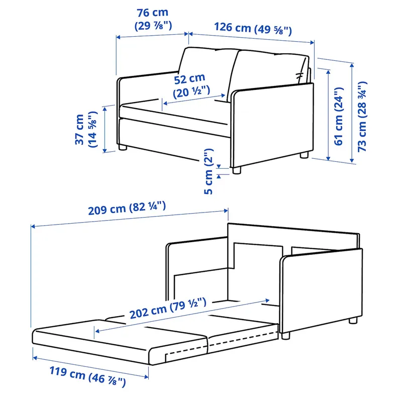 IKEA FRIDHULT ФРІДХУЛЬТ, диван-ліжко, КНІСА світло-сірий, 119 см фото №8