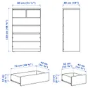 IKEA MALM МАЛЬМ, комод с 6 ящиками, Шпон дуба, окрашенный в белый цвет, 80x123 см 904.036.05 фото thumb №6