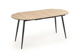 Стол обеденный раскладной HALMAR JORDI 120-160х80х76 см, черный/натуральный фото