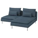 IKEA SÖDERHAMN СЕДЕРХАМН, 2-місний диван із кушеткою, Hillared темно-синій 395.807.48 фото thumb №1