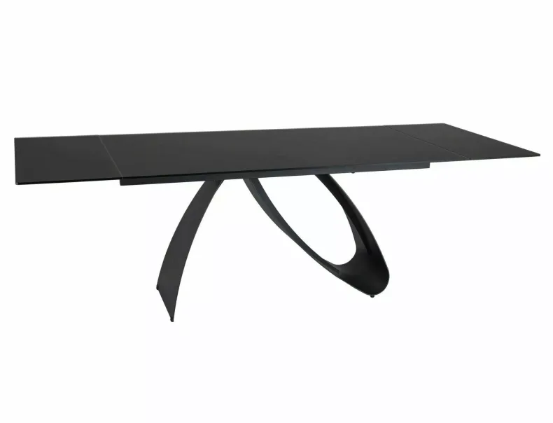 Стол обеденный раскладной SIGNAL Diuna (160-240)X90, матовый чёрный, черный фото №1