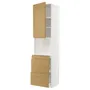 IKEA METOD МЕТОД / MAXIMERA МАКСИМЕРА, высокий шкаф д / СВЧ / дверца / 3ящика, белый / Воксторп имит. дуб, 60x60x240 см 195.381.14 фото