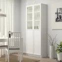 IKEA BILLY БИЛЛИ, стеллаж / панельные / стеклянные двери, белый, 80x42x202 см 693.988.37 фото thumb №2