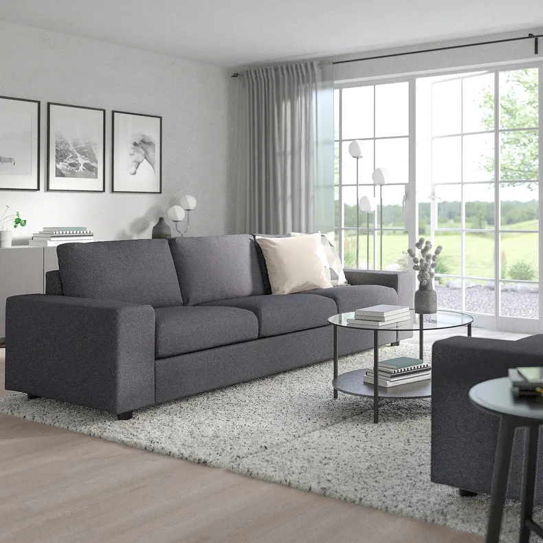IKEA VIMLE ВІМЛЕ, кут диван-ліжко, 5-місн з кушеткою, з широкими підлокітниками / Gunnared середньо-сірий 695.452.49 фото №3