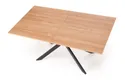 Обідній стіл розкладний HALMAR LEGARTO 160-200x90 см, стільниця - натуральний дуб, ніжка - чорна фото thumb №5