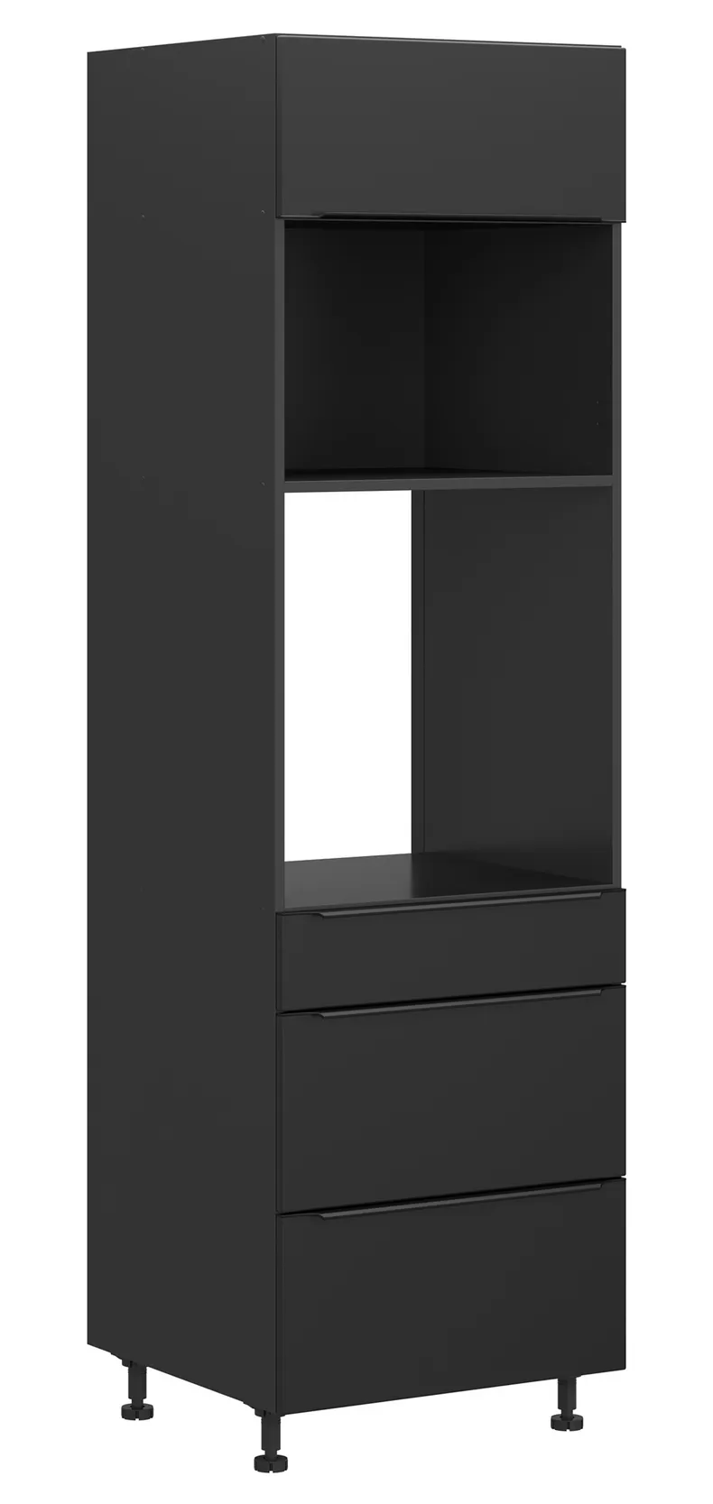 BRW Кухонный духовой шкаф Sole L6 60 см с ящиками с плавным закрыванием черный матовый, черный/черный матовый FM_DPS_60/207_2STB/STB/O-CA/CAM фото №2