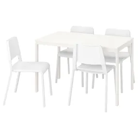IKEA VANGSTA ВАНГСТА / TEODORES ТЕОДОРЕС, стіл+4 стільці, білий / білий, 120 / 180 см 592.211.89 фото