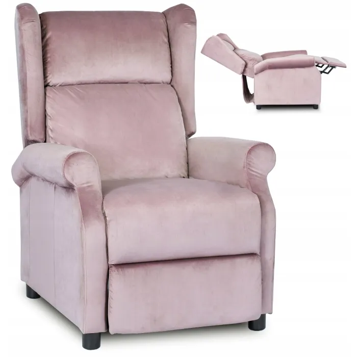 Кресло реклайнер бархатное MEBEL ELITE SIMON Velvet, розовый фото №1