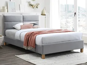 Кровать односпальная бархатная SIGNAL SIERRA Velvet, Bluvel 03 - светло-серый, 120x200 фото